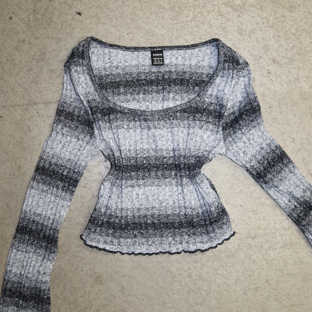 Extra Small Grey & Silver Wrap Top by Hollister
